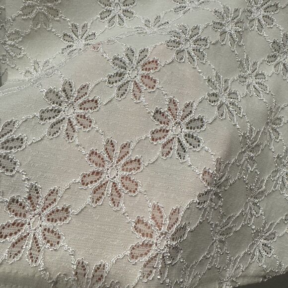 Covington Stretch Lace Top Floral Short Sleeve White Cottage Women sz XL 18 - Picture 4 of 7